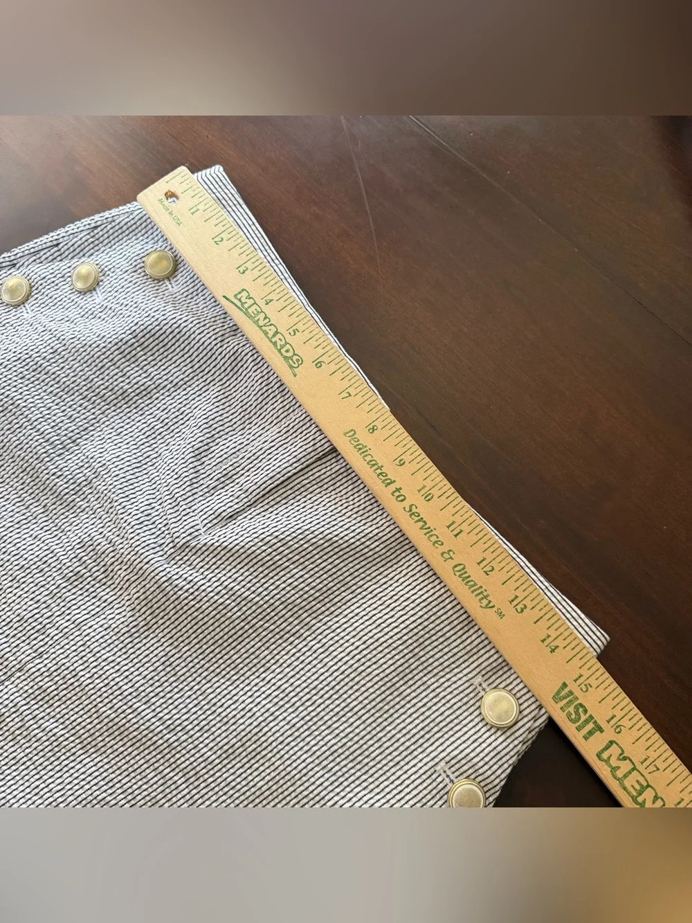 J. Crew White Seersucker Mini Skirt with Gold Buttons